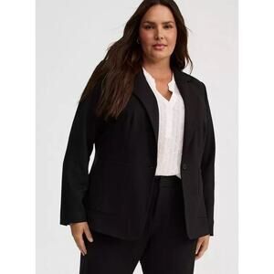 Torrid Pointe Blazer Single Button Business Suit Jacket Women Deep Black Size 3X